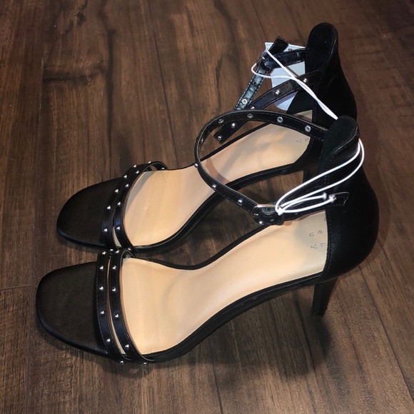 A New Day Black Double Strapped Studded Heels - Picture 8 of 8